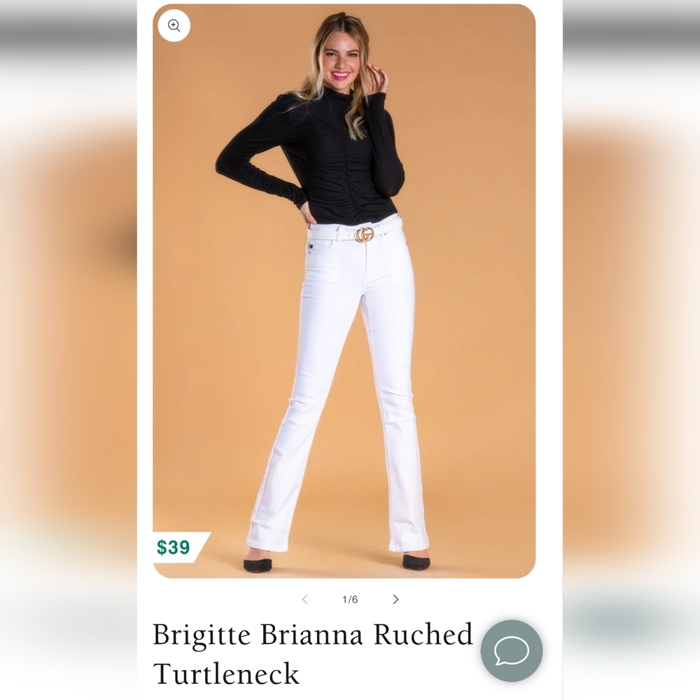 Brigitte Brianna Ruched Turtleneck NWT